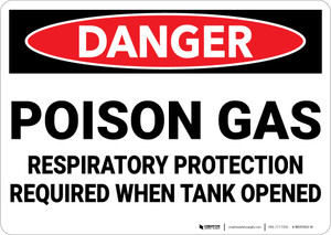 Danger: Poison Gas Respiratory Protection Required - Wall Sign