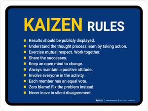 Kaizen Rules Landscape - Wall Sign