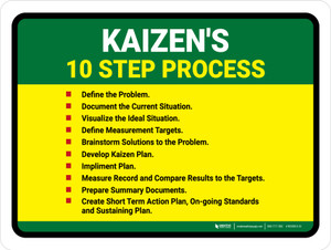 Kaizen's 10 step process Landscape - Wall Sign