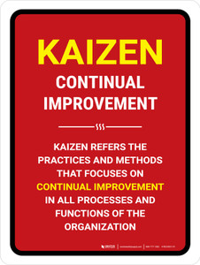Continual Improvement Kazien Portrait - Wall Sign