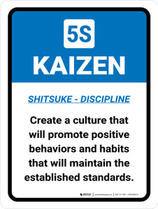 Kaizen 5S Portrait - Wall Sign