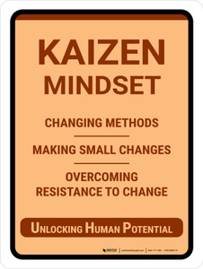 Kaizen Mindset Portrait - Wall Sign