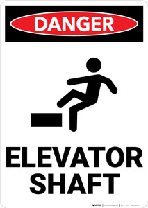 Danger: Elevator Shaft Warning - Wall Sign