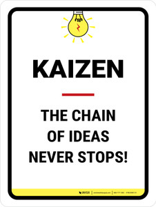 Kaizen The Chain Of Ideas Never Stops Portrait - Wall Sign