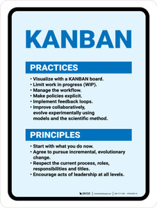 Kanban Practices Principles V2 Portrait - Wall Sign