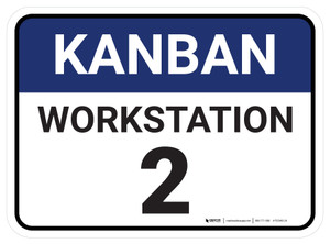Workstation 2 Rectangle - Floor Sign