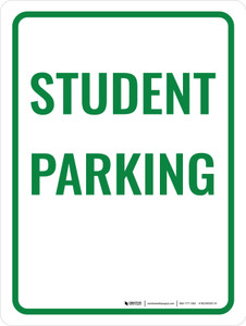 Student Parking Portrait - Wall Sign