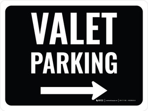 Valet Parking (Right Arrow) Landscape - Wall Sign