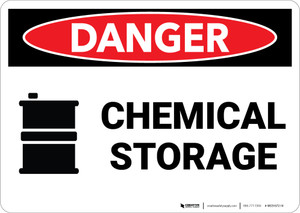 Danger: Chemical Storage with Graphic - Wall Sign