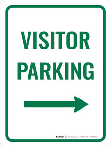 Visitor Parking (Right Arrow) Portrait - Wall Sign