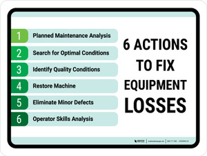 6 Actions to Fix Equipment Losses Landscape - Wall Sign