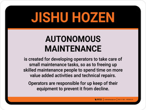 Jishu Hozen Autonomous Maintenance Landscape - Wall Sign