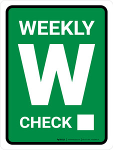 TPM Weekly Inspection Portrait - Wall Sign