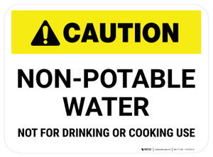 Caution Non-Potable Water Rectangle - Floor Sign