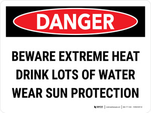 Danger: Beware Extreme Heat Landscape - Wall Sign