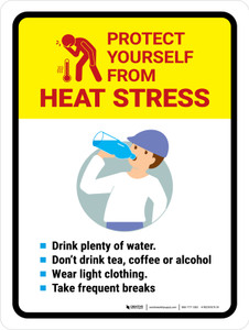 Protect yourself from heat stress Portrait - Wall Sign