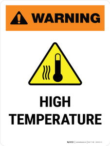 Warning: High Tempdrature Portrait - Wall Sign