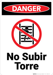Danger: No Climbing Tower Spanish - Wall Sign