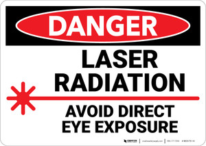 Danger: Laser Radiation Avoid Direct eye Exposure - Wall Sign
