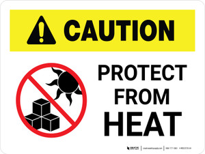Caution: Protect From Heat Landscape - Wall Sign