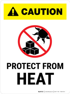 Caution: Protect From Heat Portrait - Wall Sign