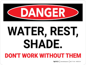 Danger: Water Rest Shade Don't Work Without Them Landscape - Wall Sign