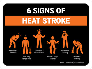 6 Signs Of Heat Stroke Landscape - Wall Sign