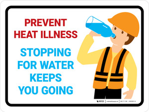 Stopping For Water Keeps You Going Prevent Heat Illness Landscape - Wall Sign Stopping For Water Keeps You Going Prevent Heat Illness Landscape - Wall Sign