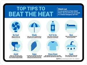 Top Tips To Beat The Heat Landscape - Wall Sign
