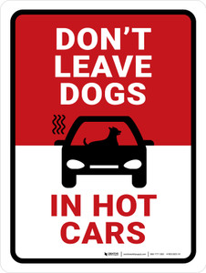 Do Not Leave Dogs In Hot Cars Portrait - Wall Sign