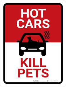 Hot Cars Kill Pets Portrait - Wall Sign