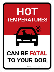 Hot Temperatures Can Be Fatal To Your Dog Portrait - Wall Sign