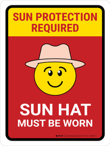 Sun Hat Must Be Worn Portrait - Wall Sign