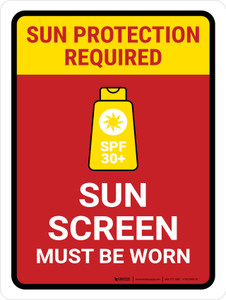Sun Screen Must Be Worn Portrait - Wall Sign