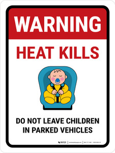 Warning: Heat Kills Portrait - Wall Sign