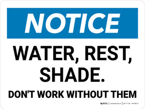 Notice: Water Rest Shade Don't Work Without Them Landscape - Wall Sign