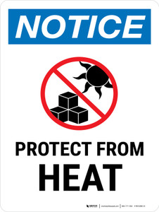 Notice: Protect From Heat Portrait - Wall Sign