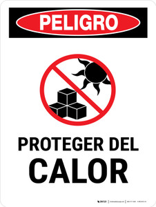 Peligro: Protect From Heat Portrait - Wall Sign