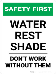 Safety First: Water Rest Shade Don't Work Without Them Portrait - Wall Sign