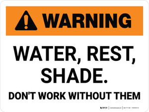 Warning: Water Rest Shade Don't Work Without Them Landscape - Wall Sign