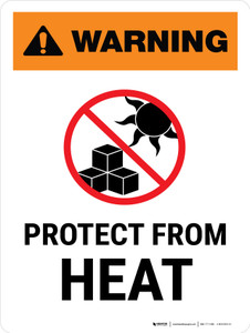 Warning: Protect From Heat Portrait - Wall Sign