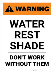 Warning: Water Rest Shade Don't Work Without Them Portrait - Wall Sign