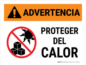 Warning: Protect From Heat Spanish Landscape - Wall Sign