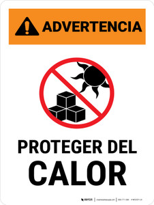 Warning: Protect From Heat Spanish Portrait - Wall Sign