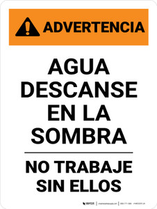Warning: Water Rest Shade Don't Work Without Them Spanish Portrait - Wall Sign