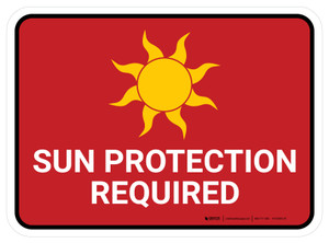 Sun Protection Required Rectangular - Floor Sign