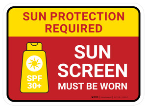 Sun Screen Must Be Worn Rectangular - Floor Sign
