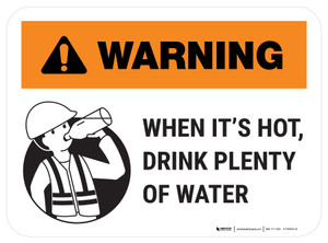 Warning: When its hot Drink Plenty Of Water Rectangular - Floor Sign