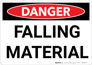 Danger: Falling Material Warning - Wall Sign