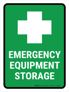 Emergency Equipment Storage Portrait - Wall Sign